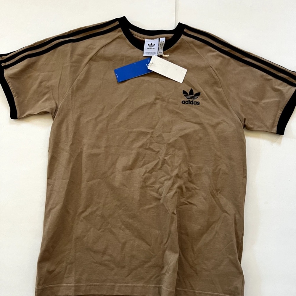 Adidas Classic Originals 3 Stripe Brown T-Shirt Men's Sz S-2XL $35 NEW